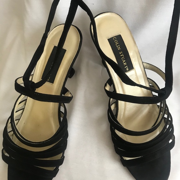 Colin Stuart black suede wrap around heels - Picture 3 of 8